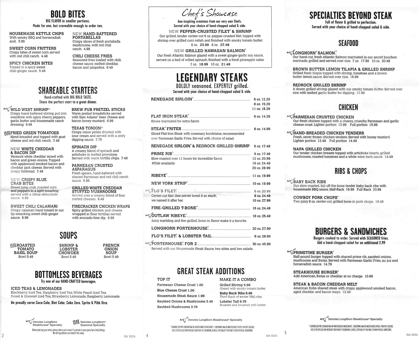 Longhorn Steakhouse Printable Menu Printable Templates