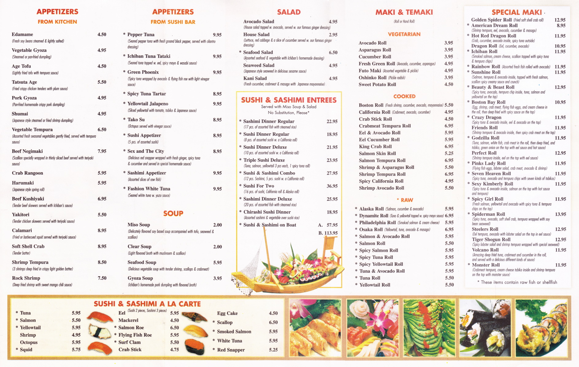 Ichiban menu on sale