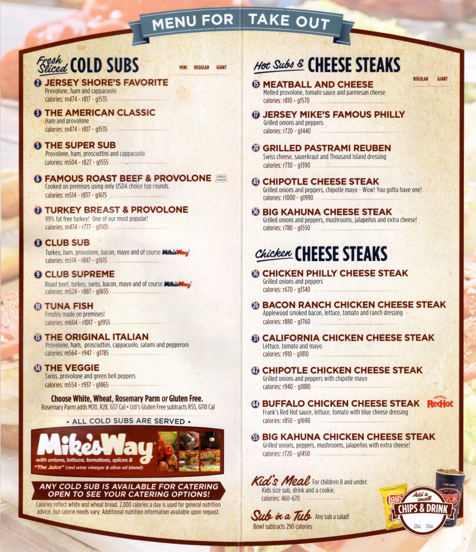 Jersey Mike s Printable Menu Customize And Print