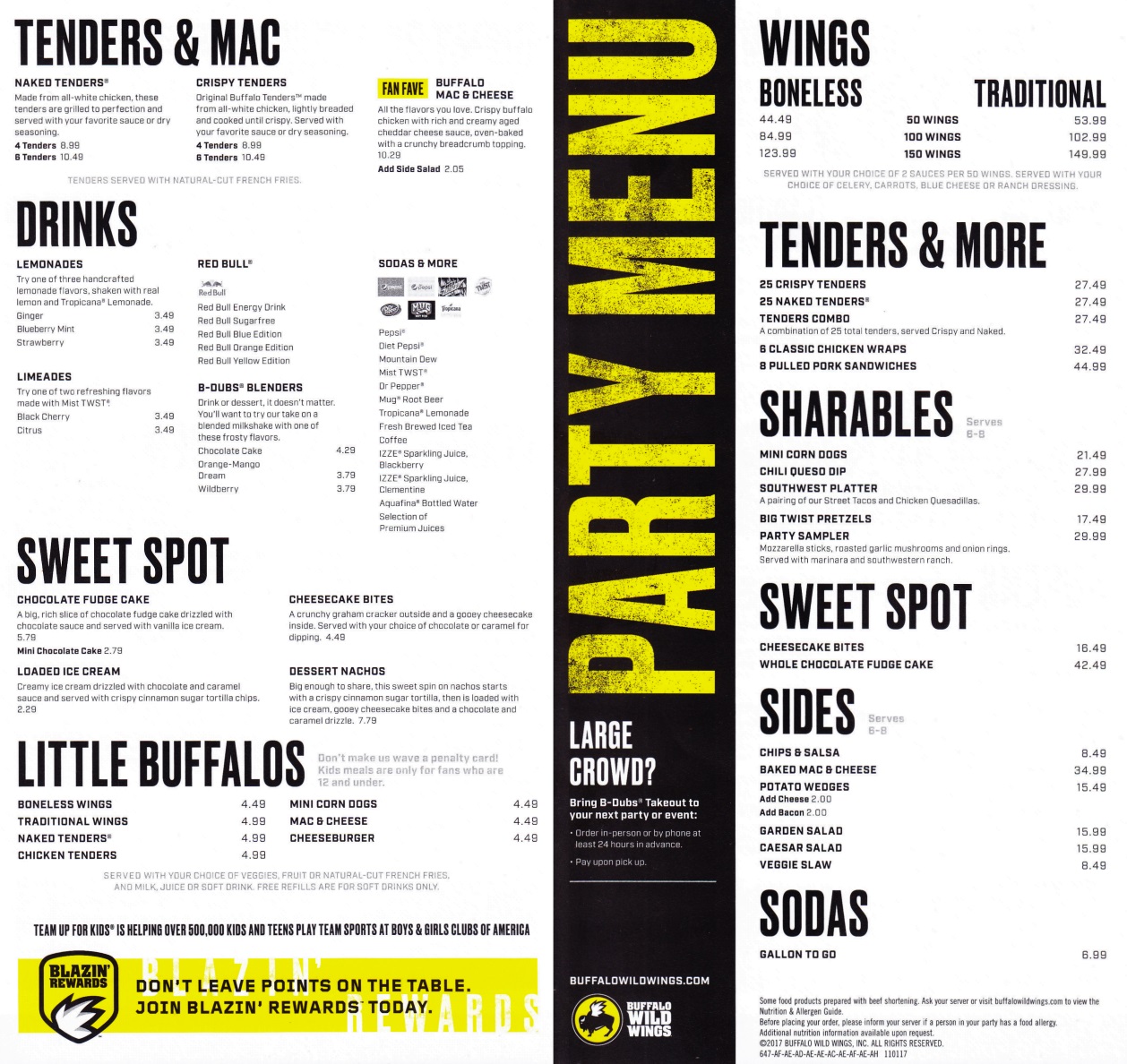 Buffalo Wild Wings Menu Prices