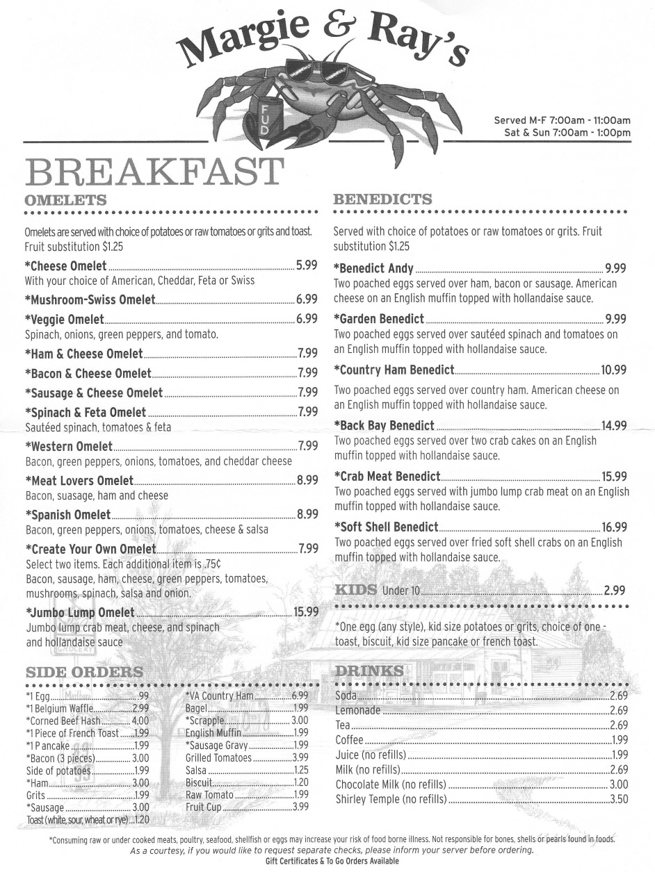 Seafood, breakfast 1B